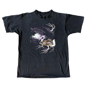 Vintage 2001 Harley Davidson bald eagle and lightening t shirt Myrtle beach SC